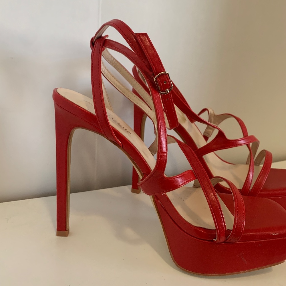 Red Strap Pumps
